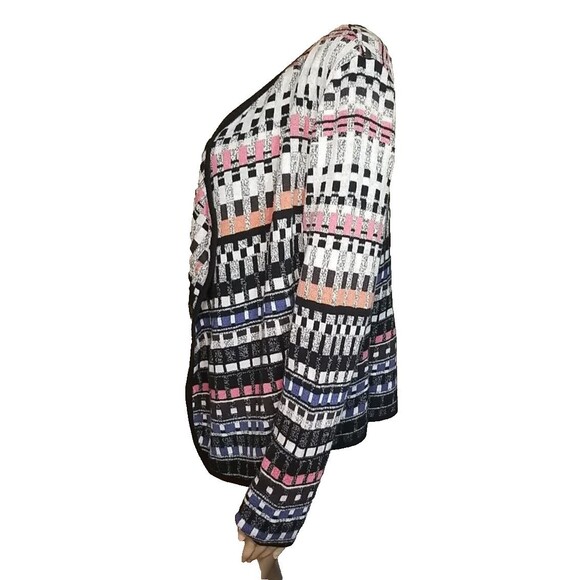 Stylish Women's Multicolor Open-Front Sweater - Picture 6 of 8